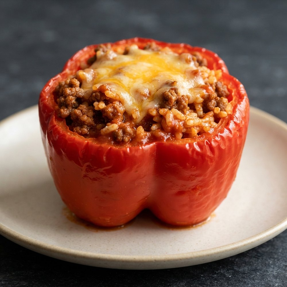 Beef-Filled Red Bell Peppers