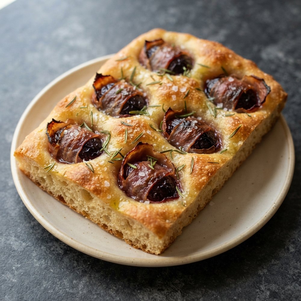 Focaccia with Plums and Prosciutto