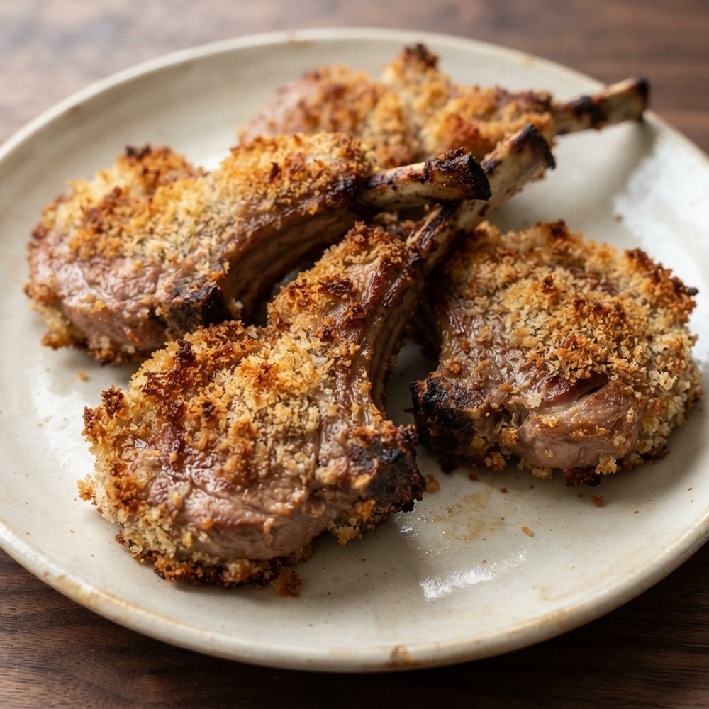 Oven-Crisped Breaded Lamb Chops