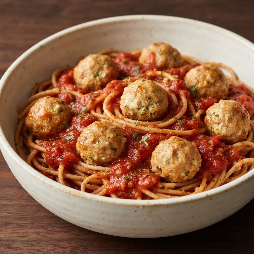 Spaghetti with Chicken Meatballs
