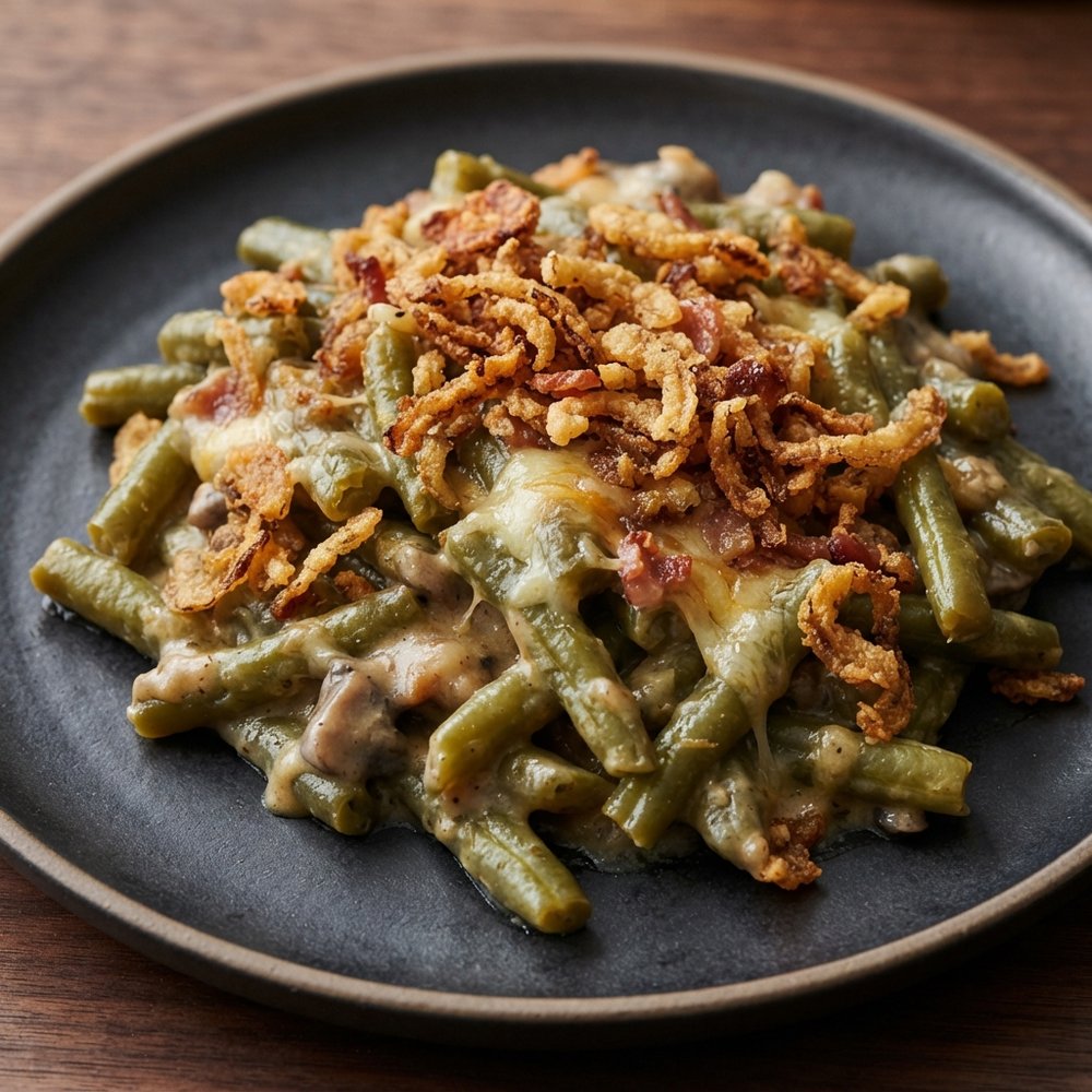 Anika's Creamy Cheesy Green Bean Bake