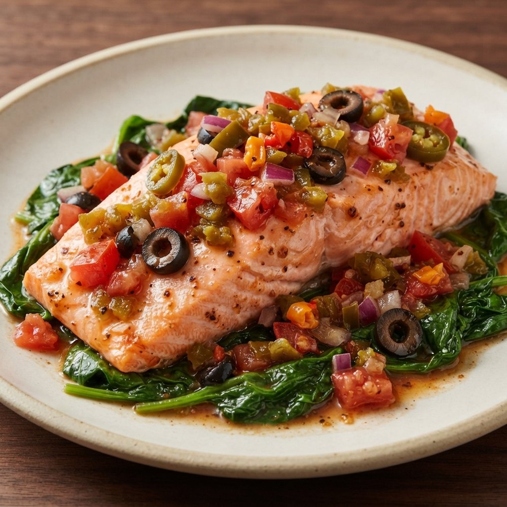 Fiery Pepper-Studded Salmon