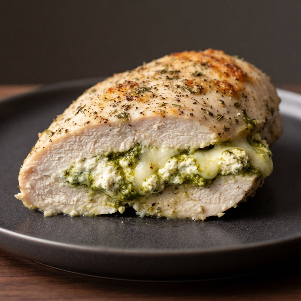 Cheesy Pesto–Filled Chicken Breasts