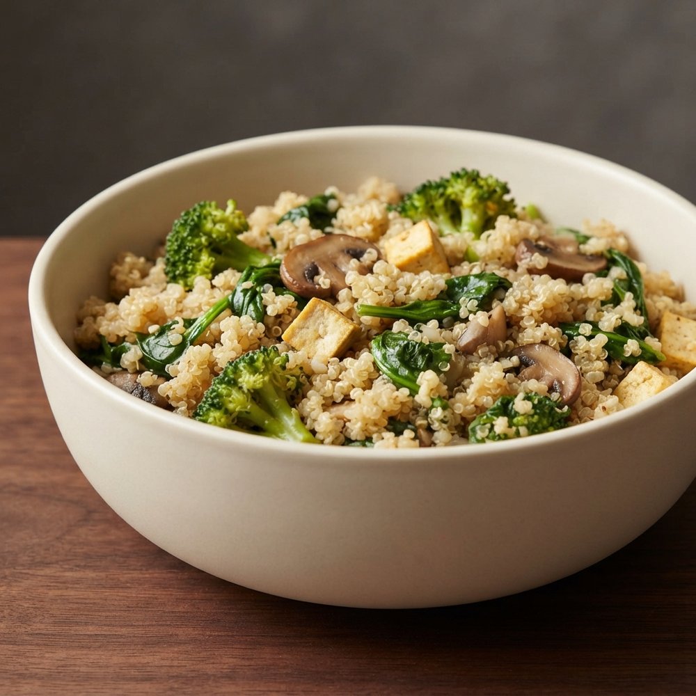 Quinoa with Tofu and Garden Veggies