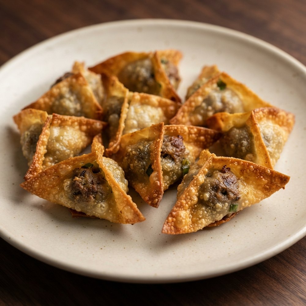 Crispy Air-Fried Beef Wontons
