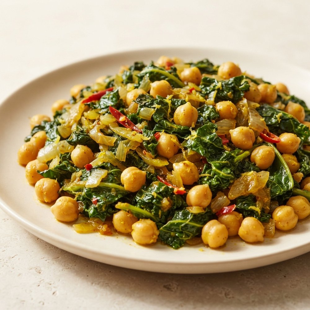 Spiced Indian-Style Kale and Chickpeas