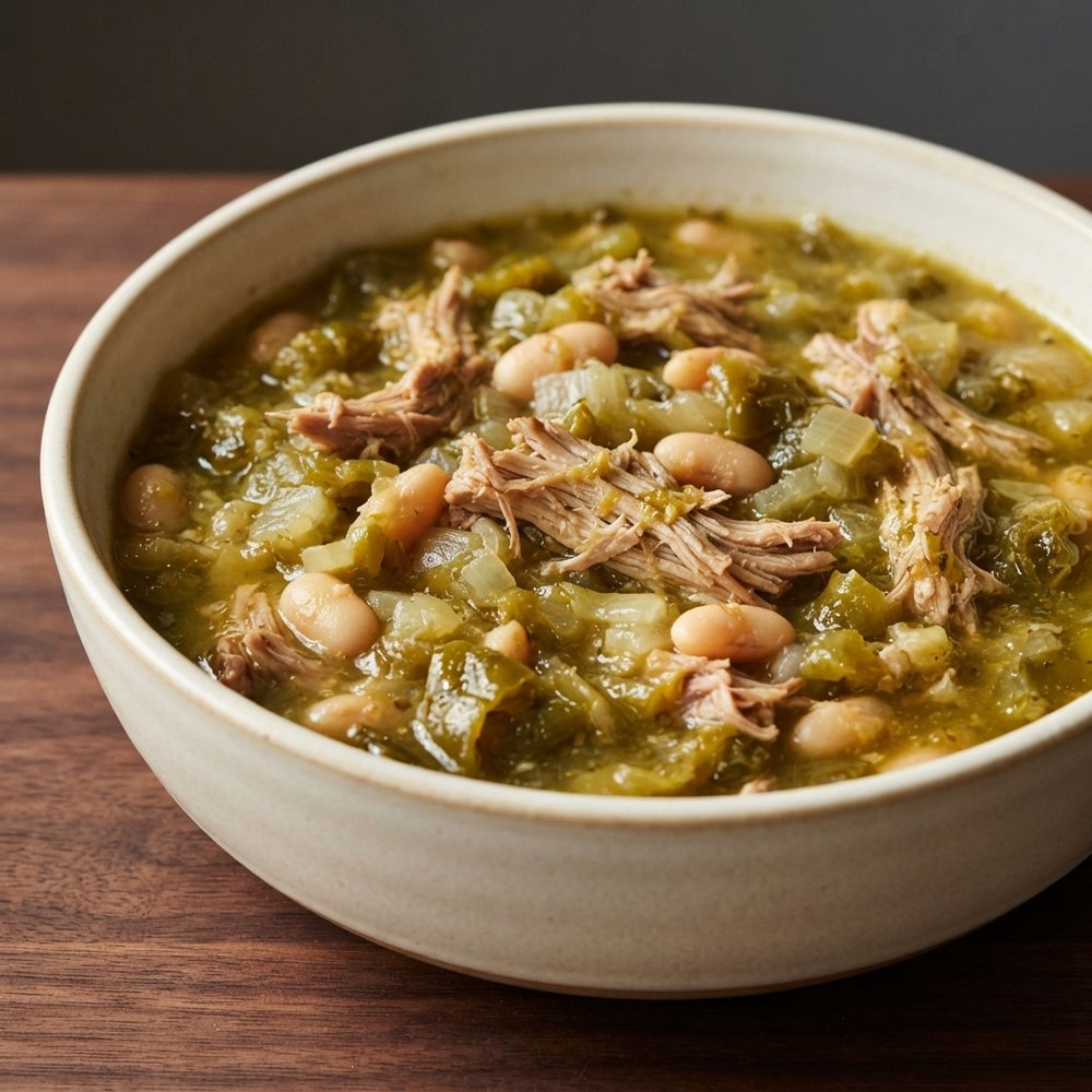 Pork Chile Verde with White Beans