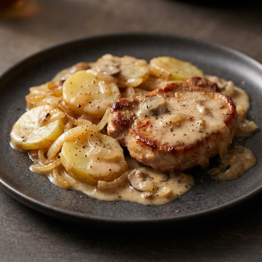 Stovetop Pork Chops and Potatoes