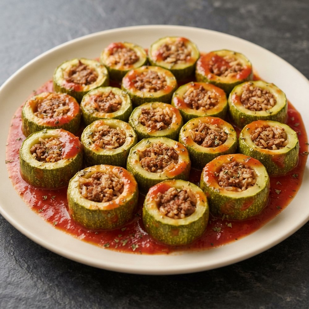 Levantine-Style Zucchini Filled with Lamb and Rice