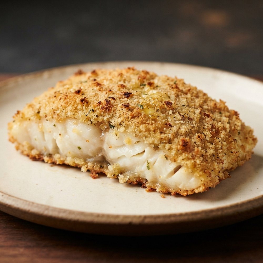 Buttermilk-Crusted Halibut, Oven-Baked
