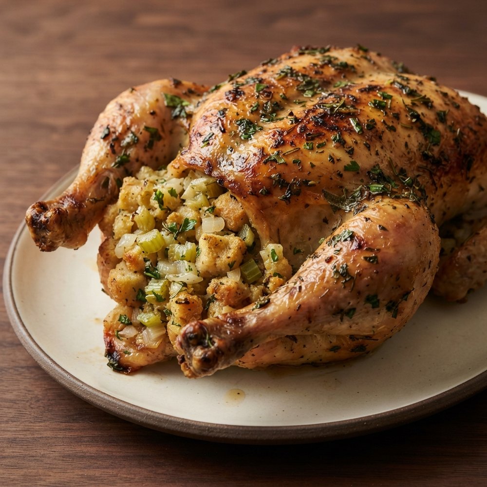 Celery Herb Stuffing and Savory Chicken