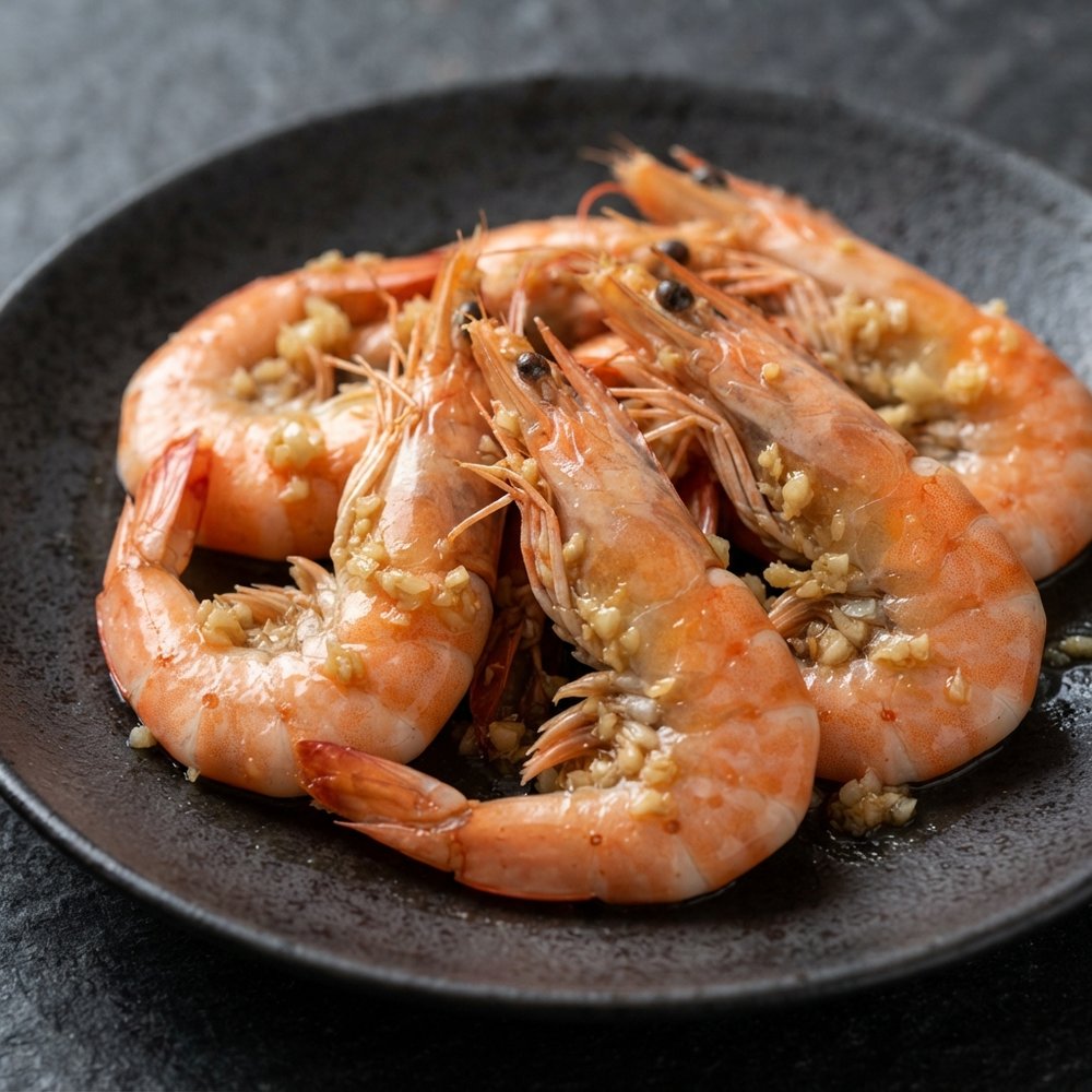Chinese-Style Steamed Garlic Tiger Prawns