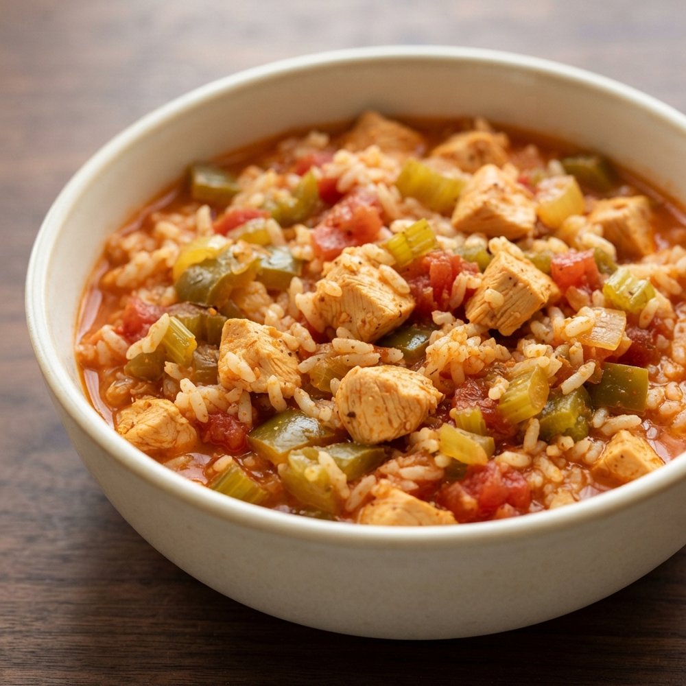 Spicy Chicken Jambalaya with Tomatoes