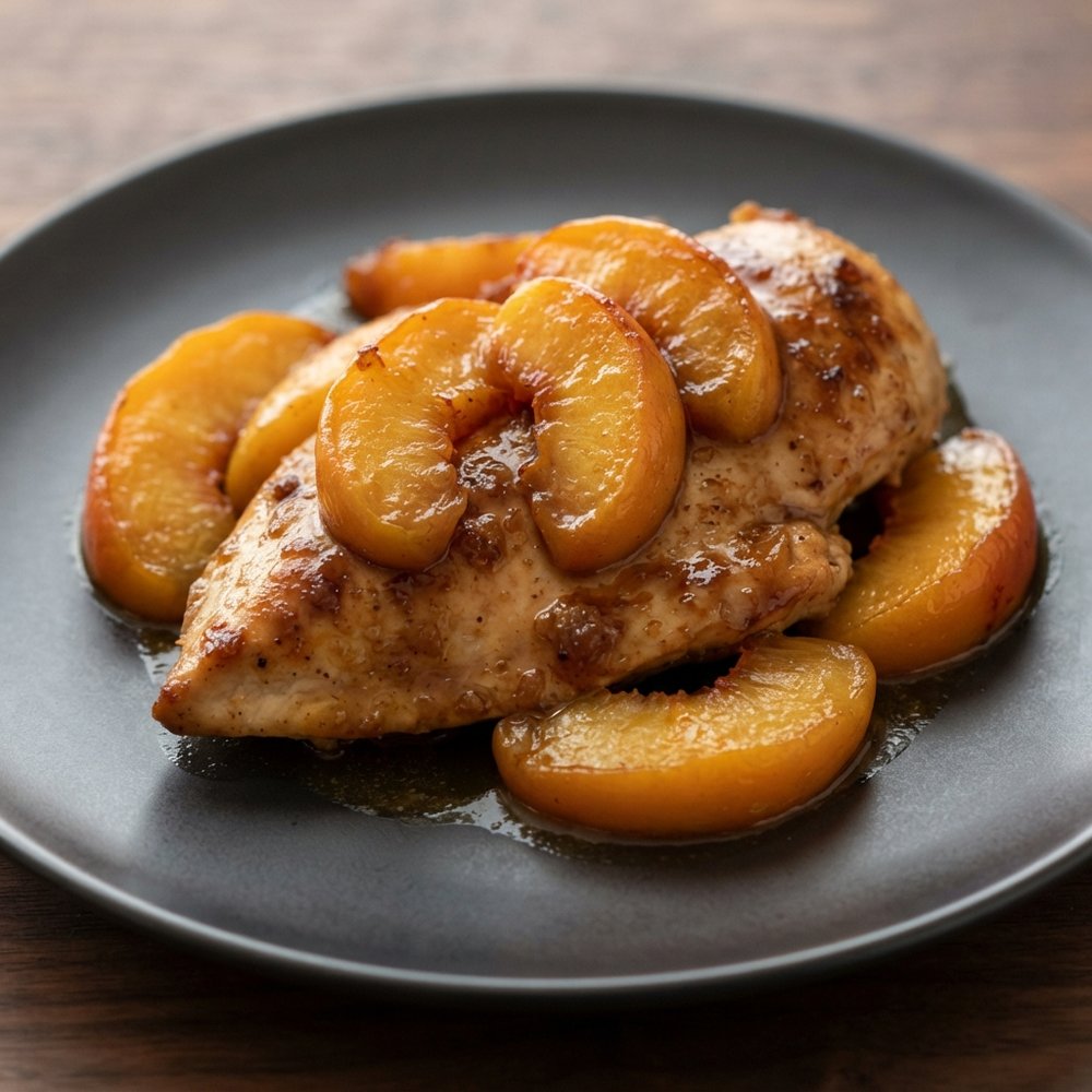 Baked Chicken with Peaches