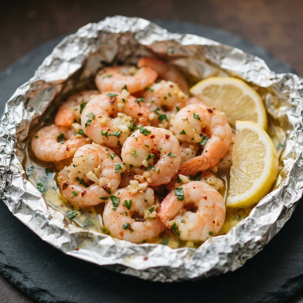 Garlic-Lemon Shrimp in Foil Packs