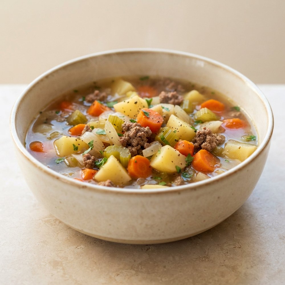 My Mom's Hearty Hamburger Potato Soup