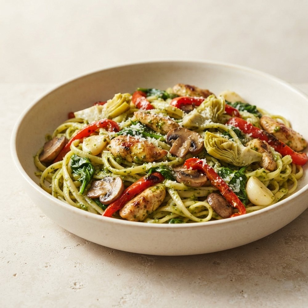 Spence's Chicken Pesto Linguine