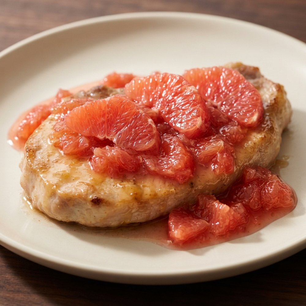 Benji's Citrus Pork Chops with Grapefruit Relish