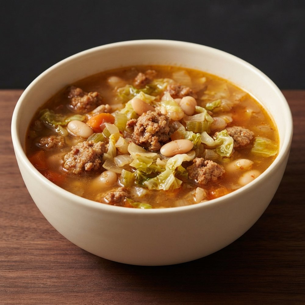 Hungarian Sausage, Bean, and Cabbage Soup
