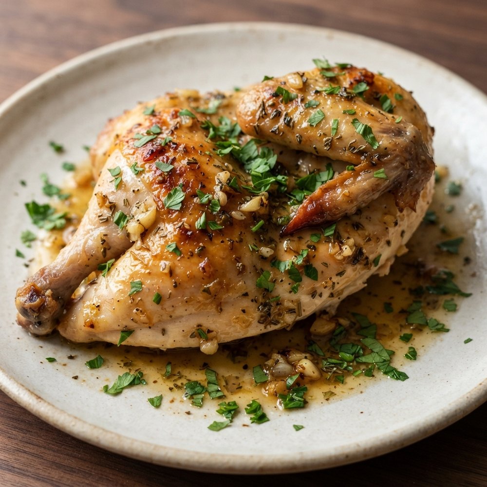 Herbed Basted Chicken Breasts with Pan Jus