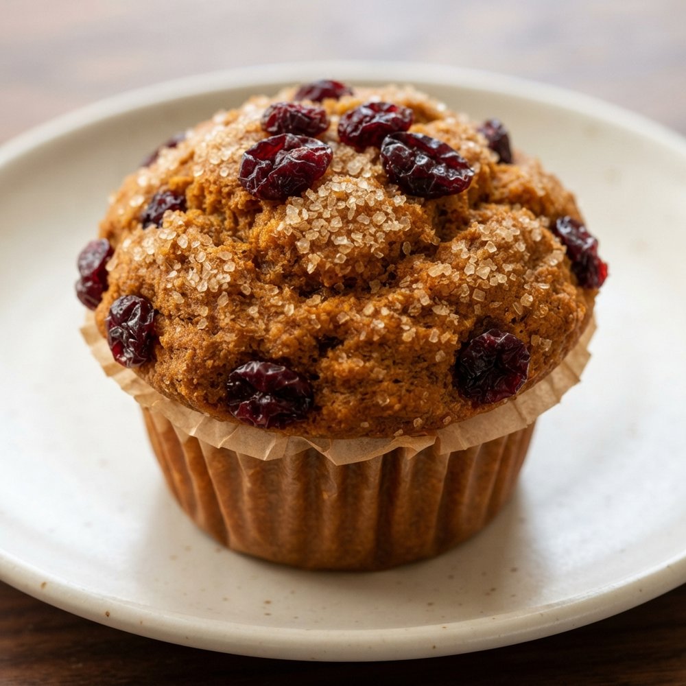 Whole Wheat Pumpkin Spice Cranberry Muffins