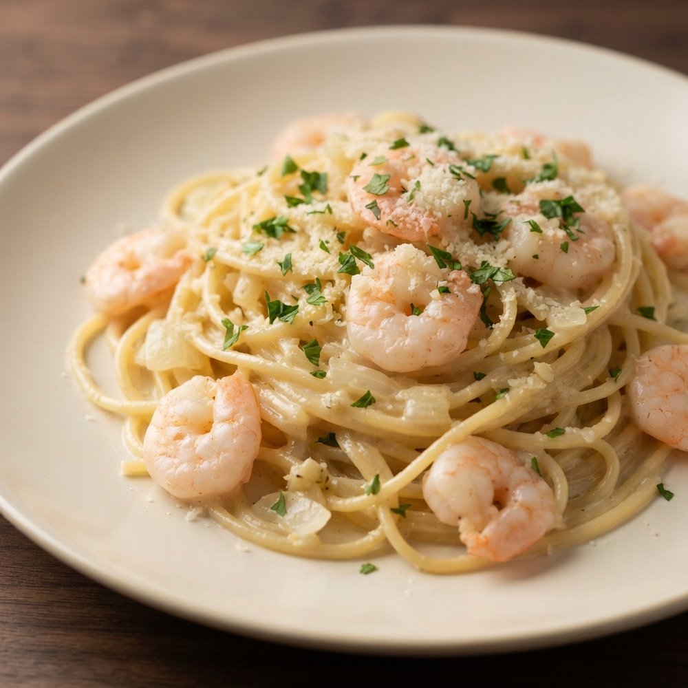 Creamy Shrimp Carbonara Pasta