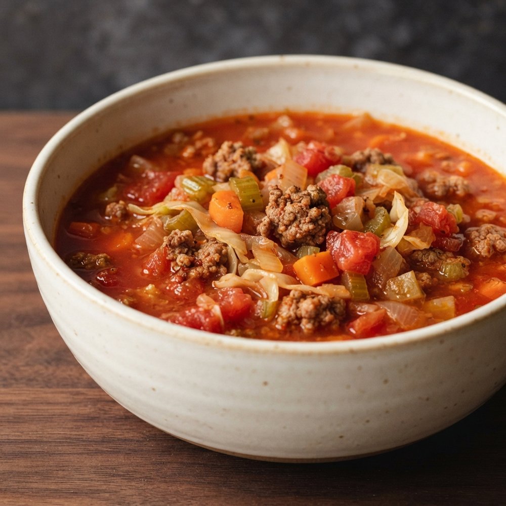 Beefy Cabbage Hamburger Soup