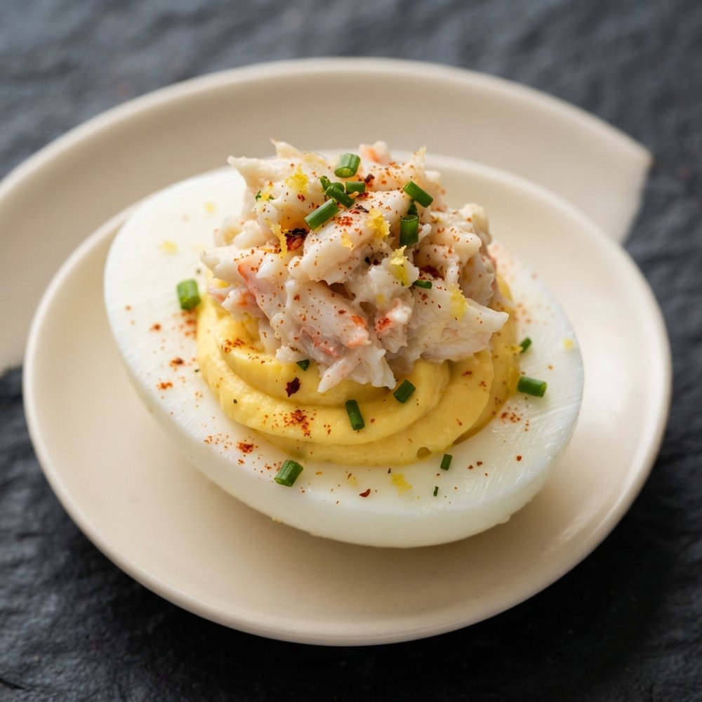 Deviled Eggs with Crab Filling