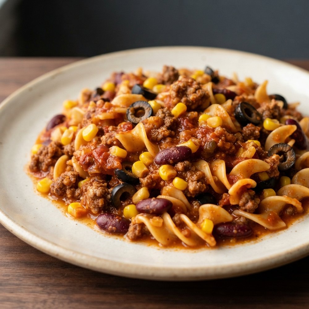 Quick Mexican-Inspired Beef Noodle Casserole