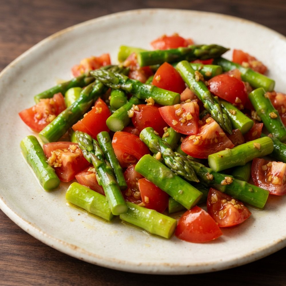 Tomato-Garlic Asparagus Medley