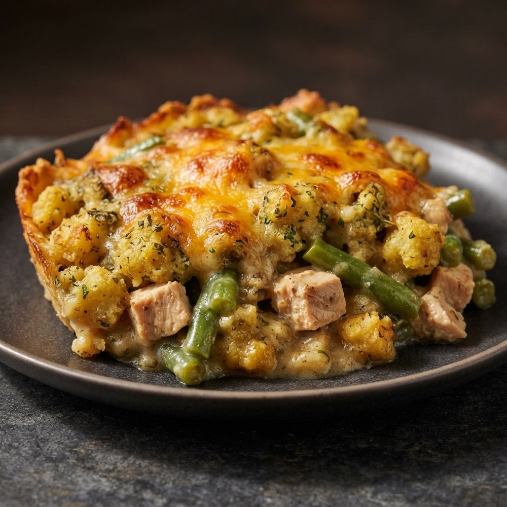 Chicken, Green Bean and Stuffing Bake