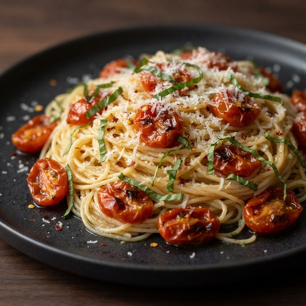 Roasted Cherry Tomatoes with Angel Hair