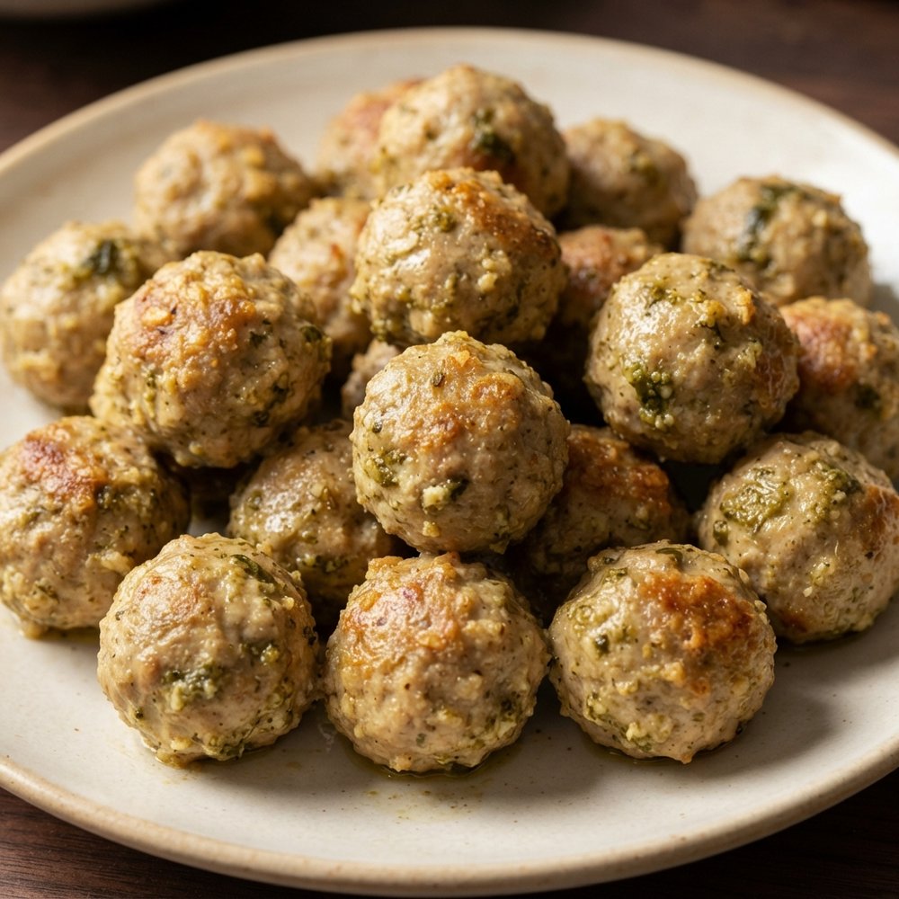 Basil Pesto Turkey Meatballs