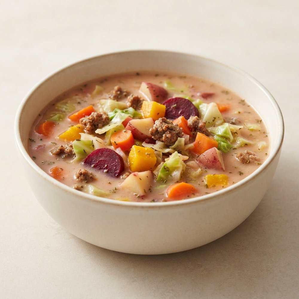 Creamy Cabbage and Veggie Soup
