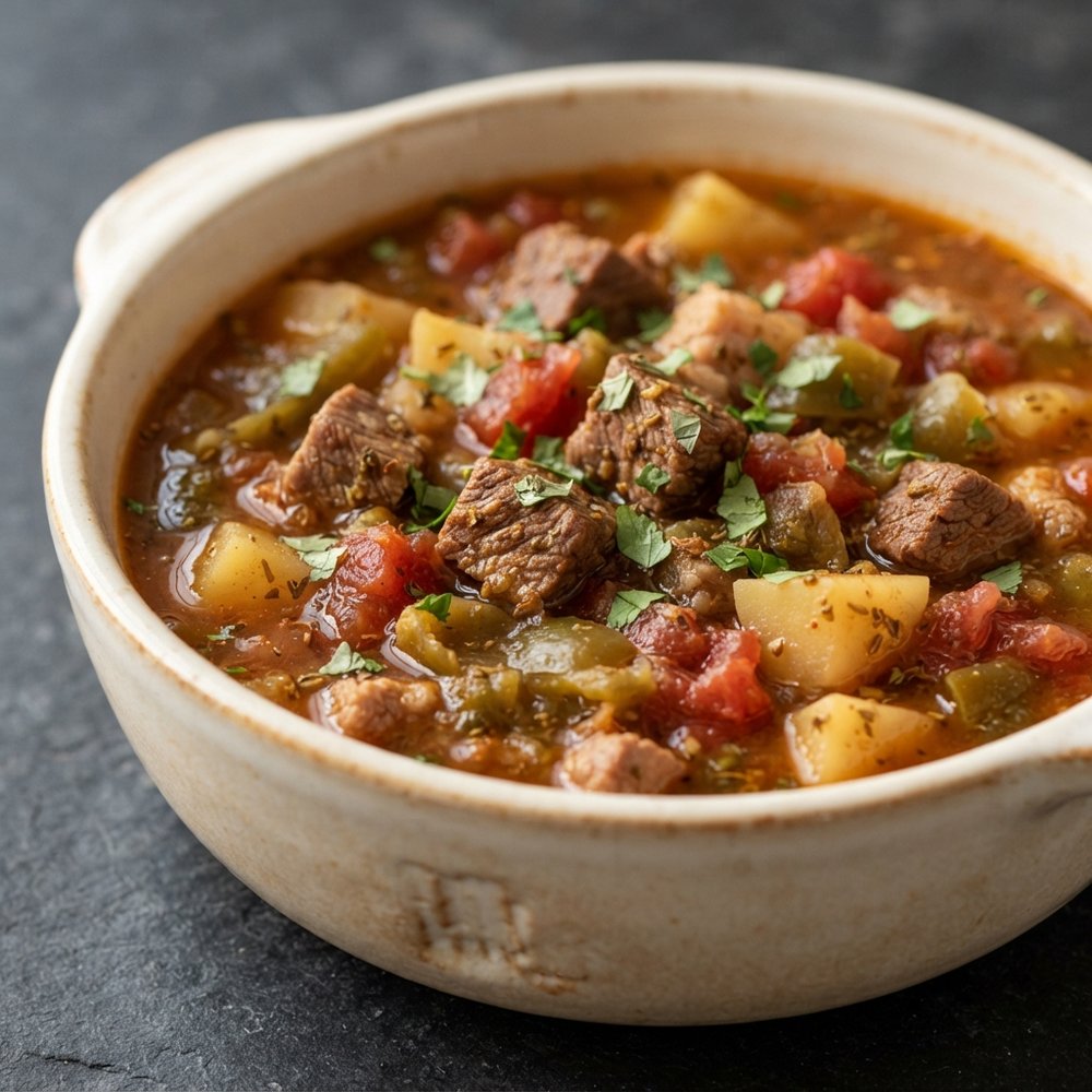 Southwestern Green Chile Meat Stew