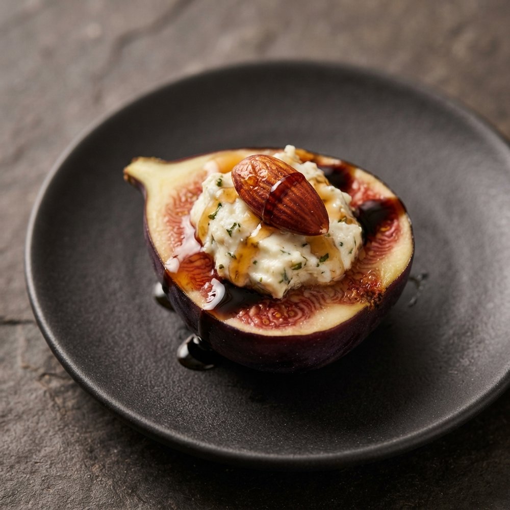 Fig Bites with Herbed Goat Cheese and Almonds