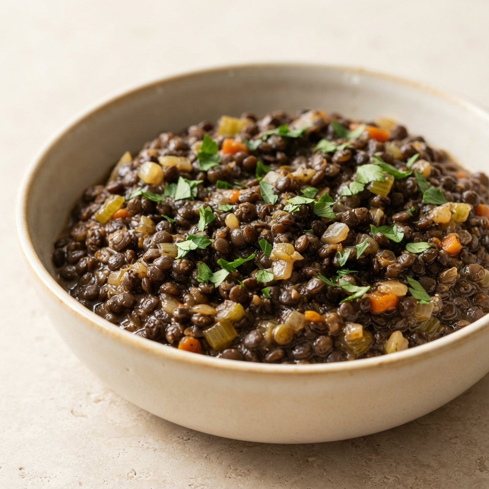 Beluga Lentils Braised with Aromatics