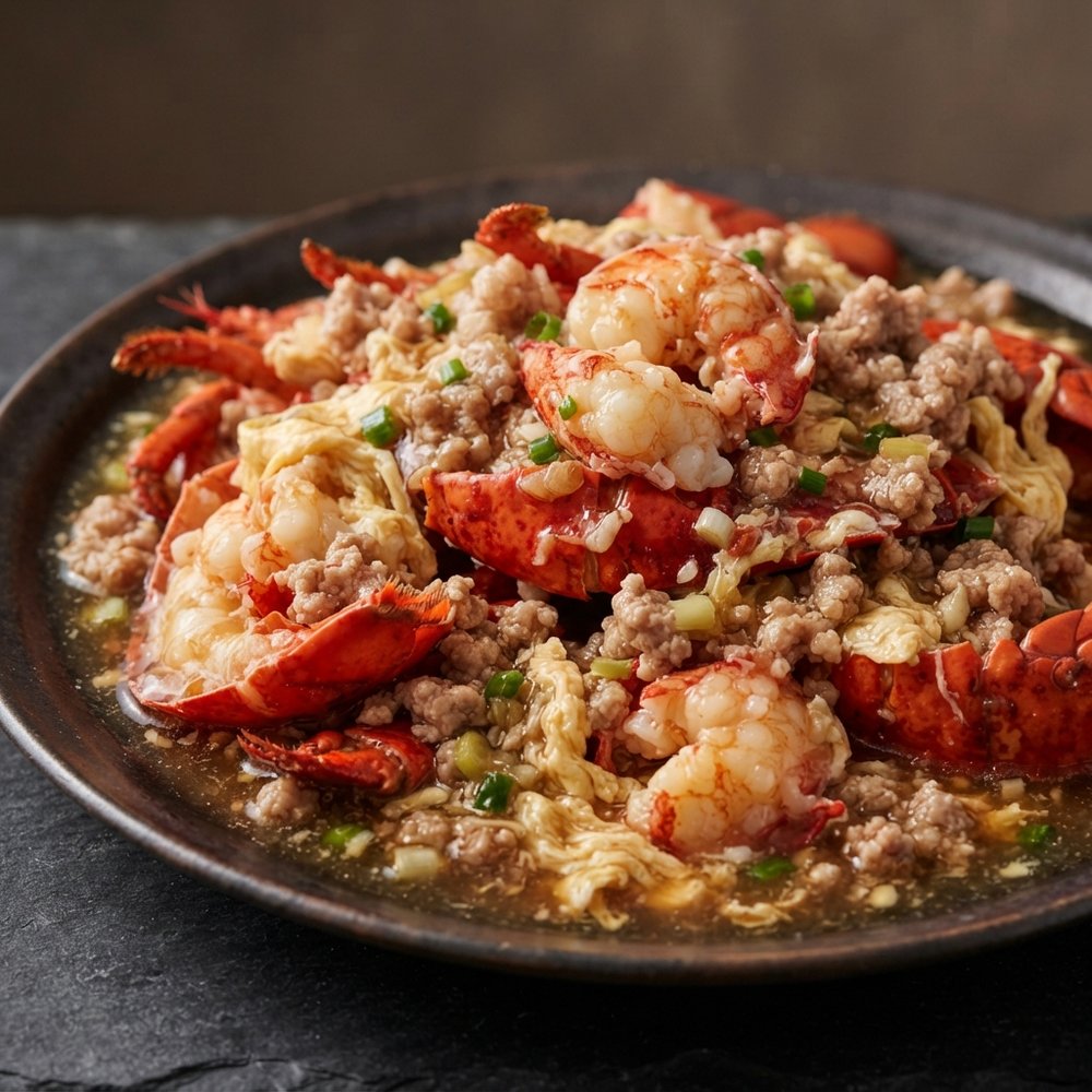 Cantonese-Style Lobster with Pork and Egg