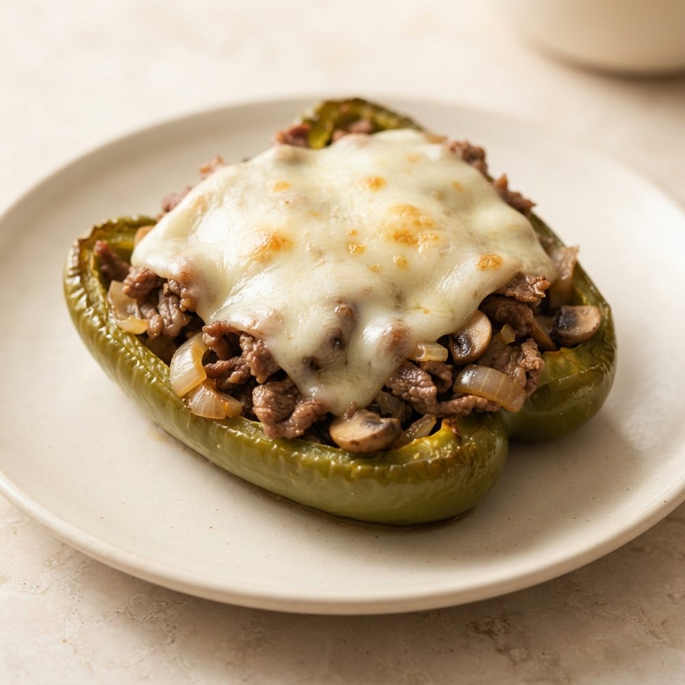 Philly Cheesesteak Bell Pepper Boats