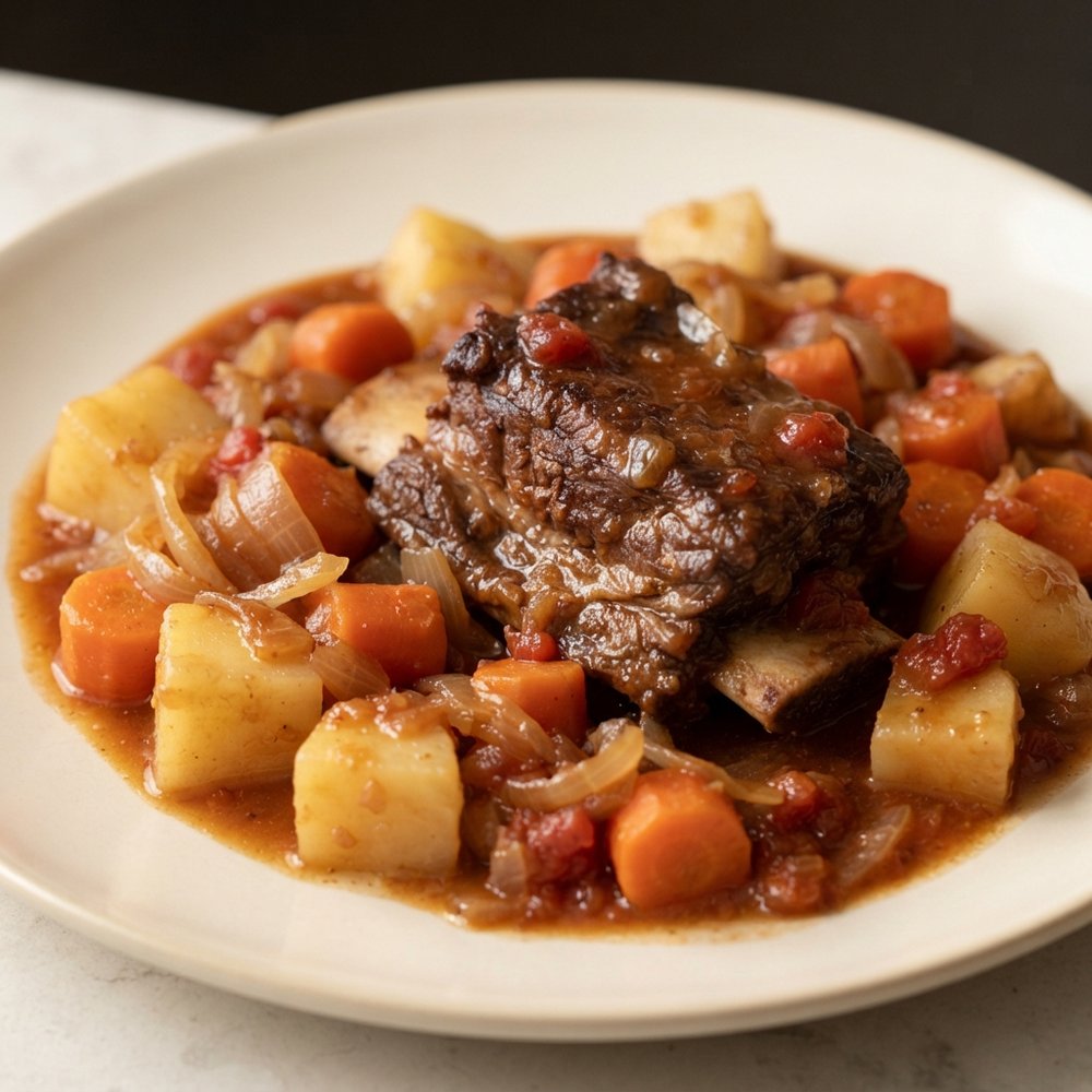 Slow-Braised Short Ribs with Vegetables