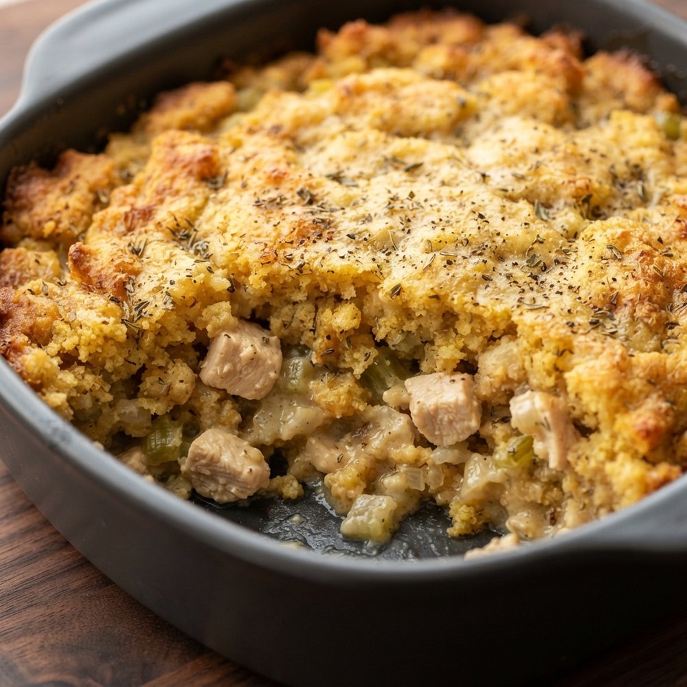 Aunt Jewel's Chicken and Dressing Bake