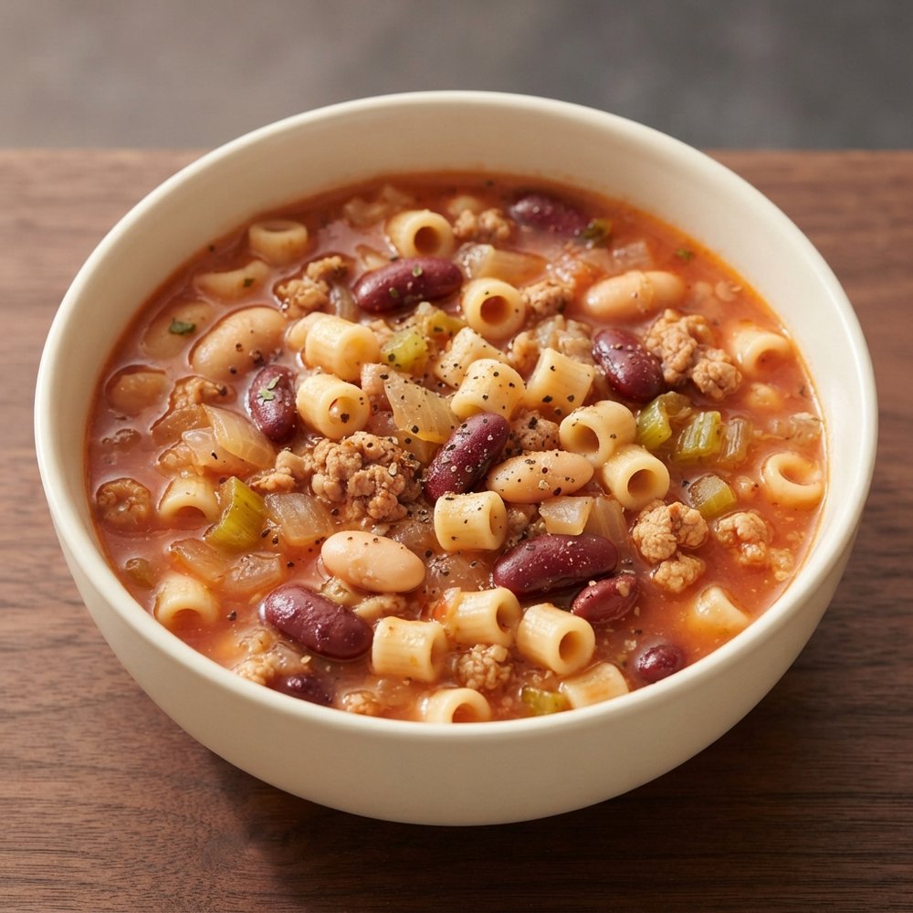 Crockpot Pasta e Fagioli with Turkey and Beans