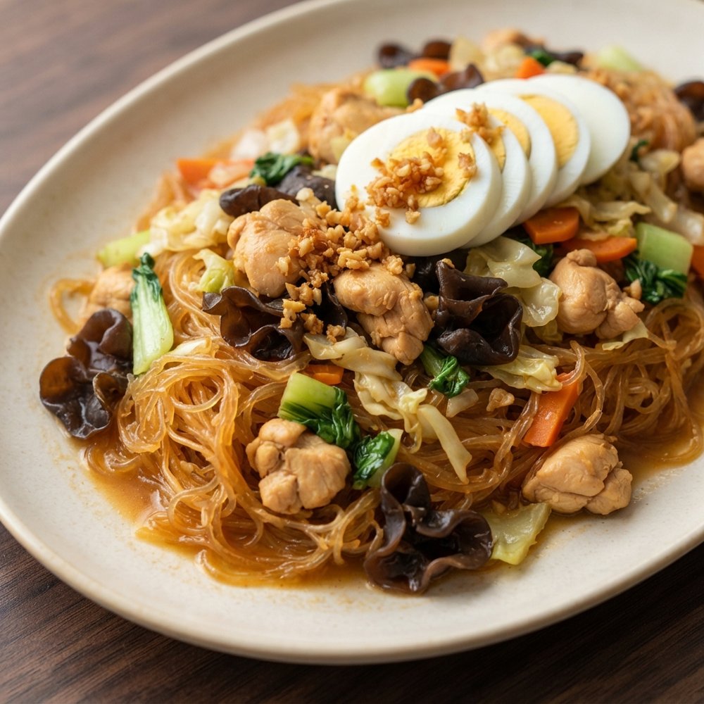Sotanghon Pancit with Chicken and Wood Ear Mushrooms