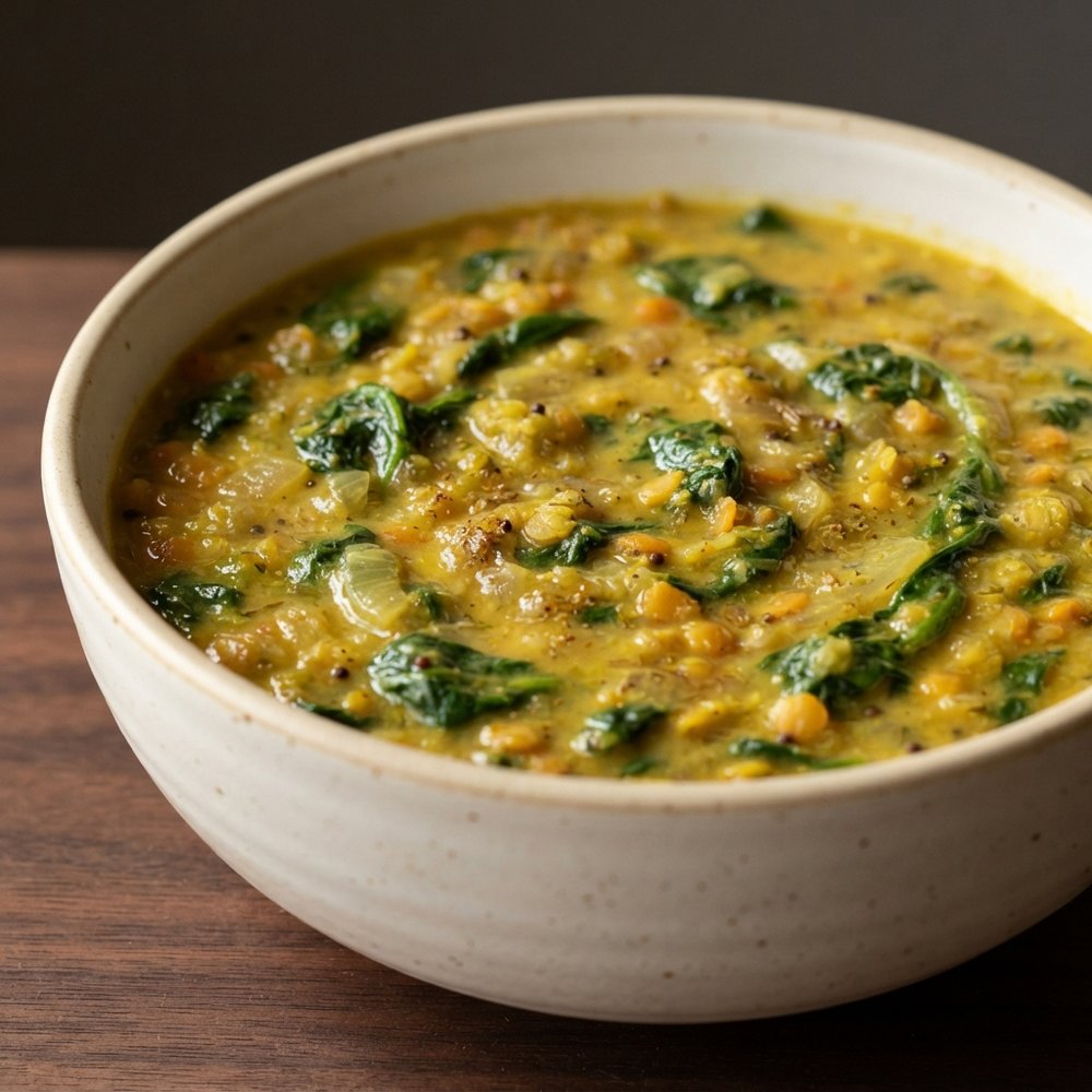 Spinach Red Lentil Dal (Indian Style)