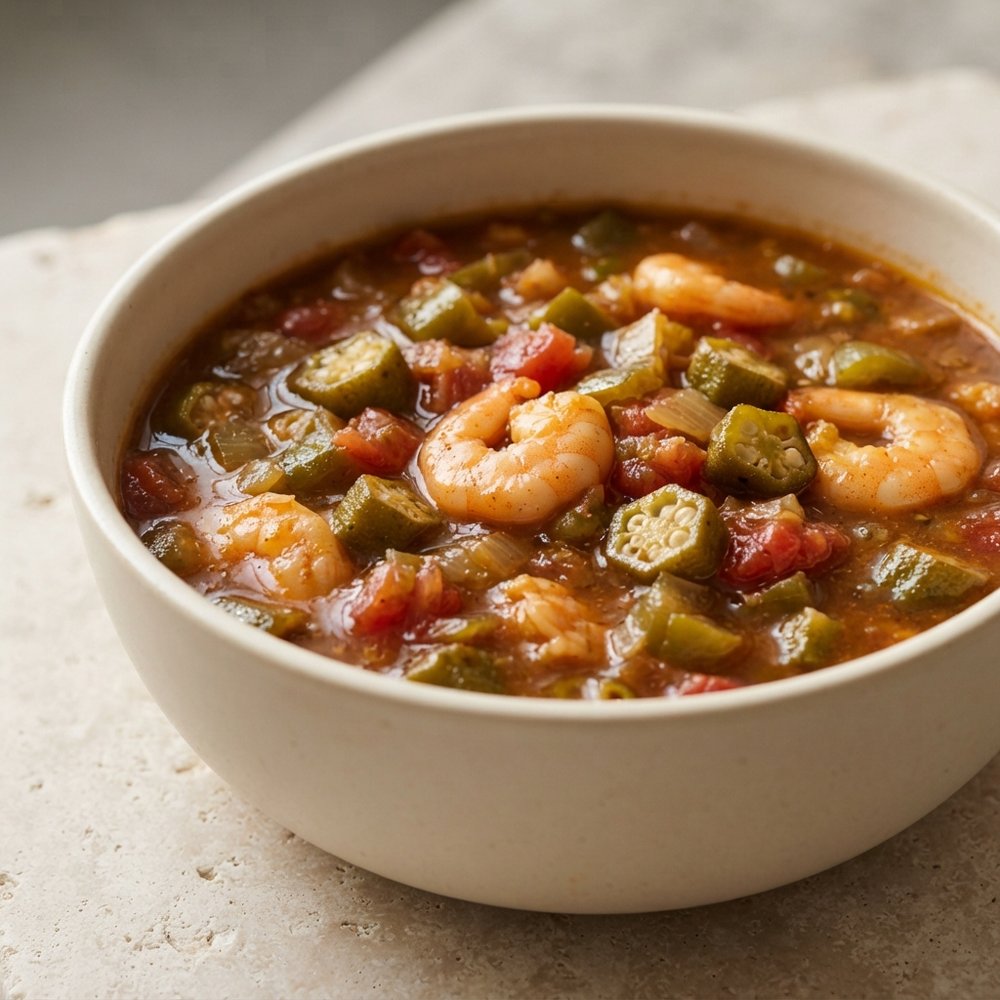 Okra and Shrimp Cajun Gumbo