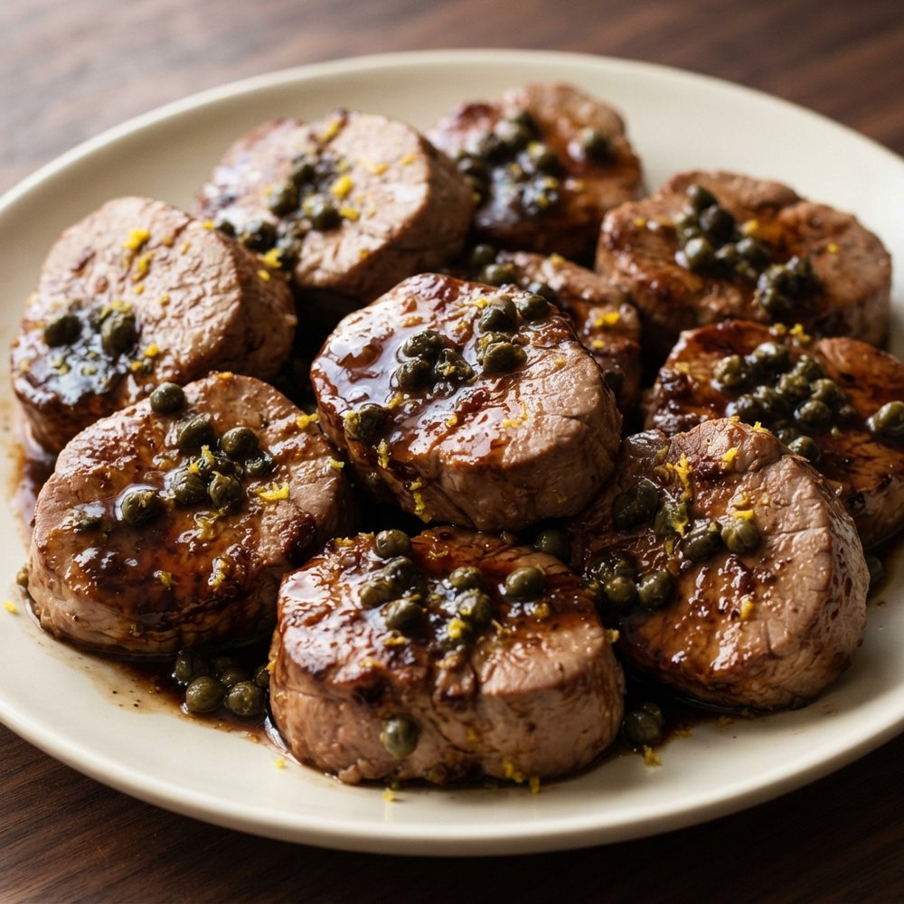 Balsamic-Caper Pork Tenderloin Medallions