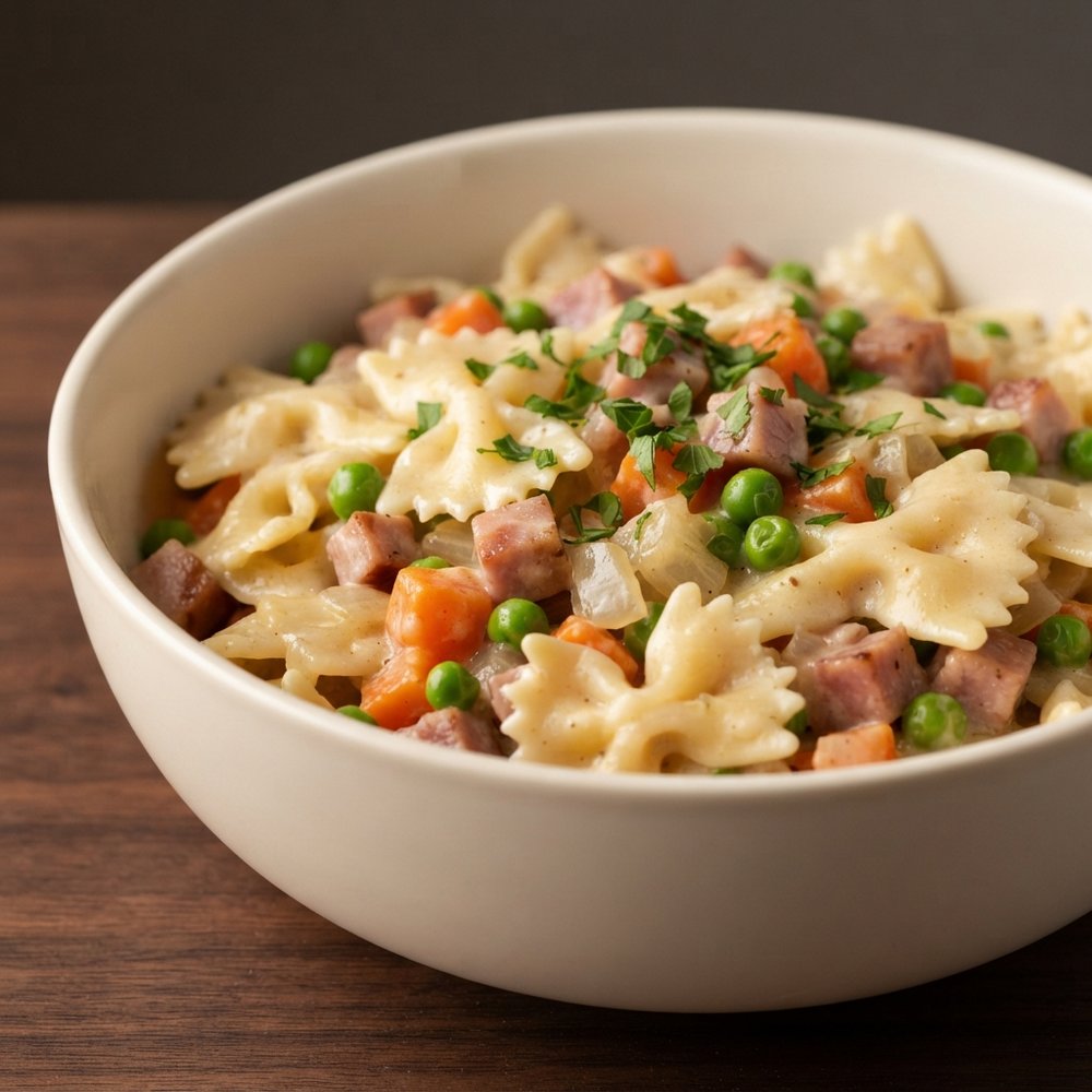 Creamy One-Pot Pasta with Ham and Veggies