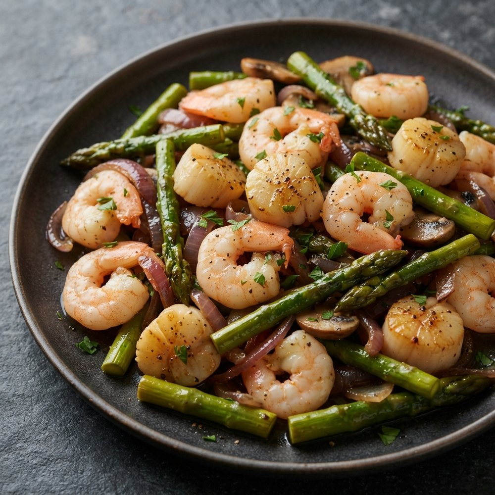 Lemon-Garlic Shrimp & Scallop Stir-Fry