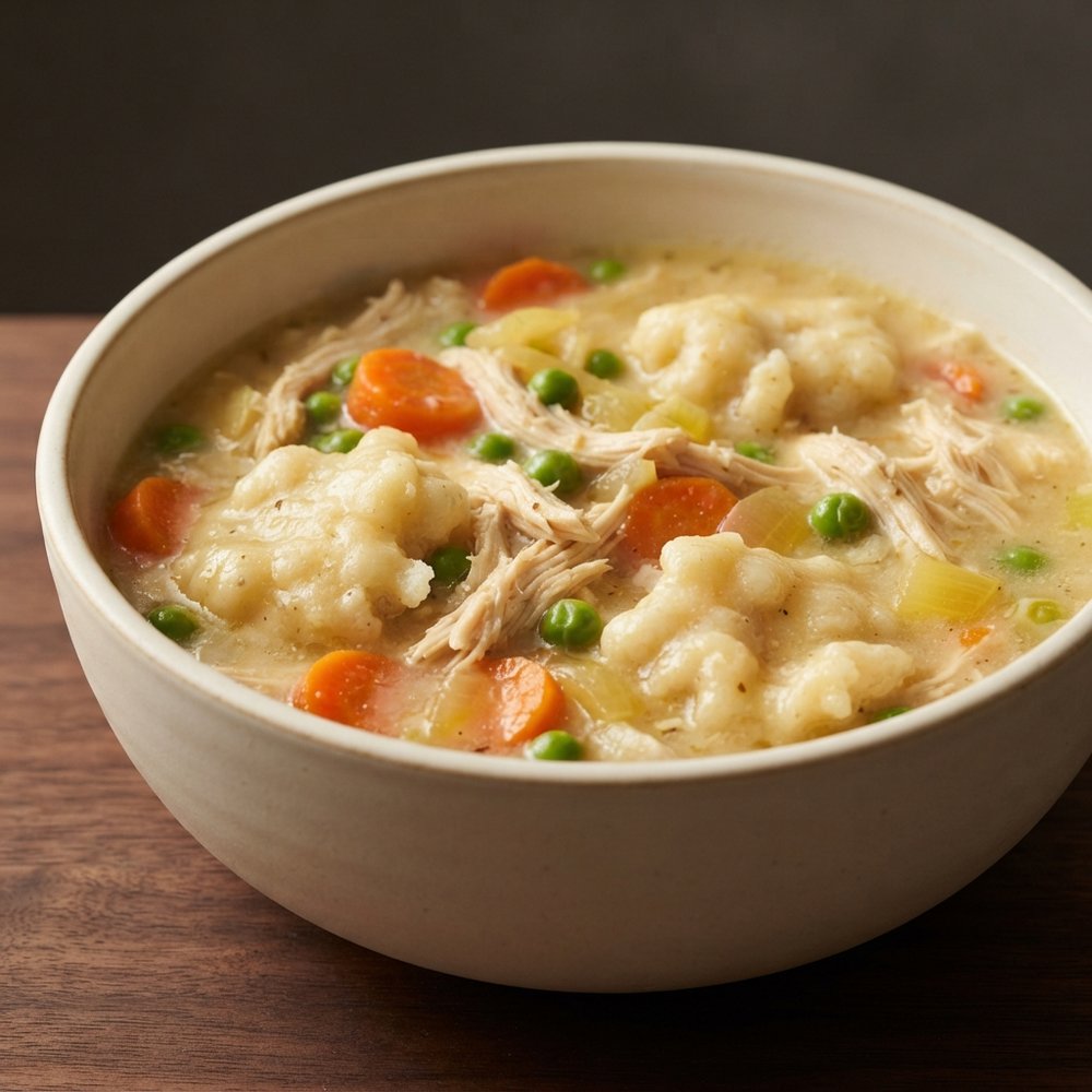 Lightened-Up Crockpot Chicken and Dumplings