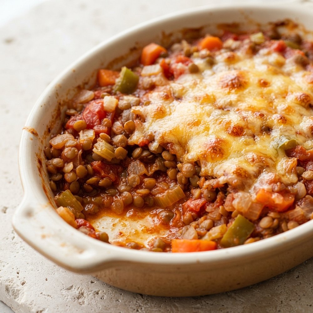 Cheesy Baked Lentil Casserole